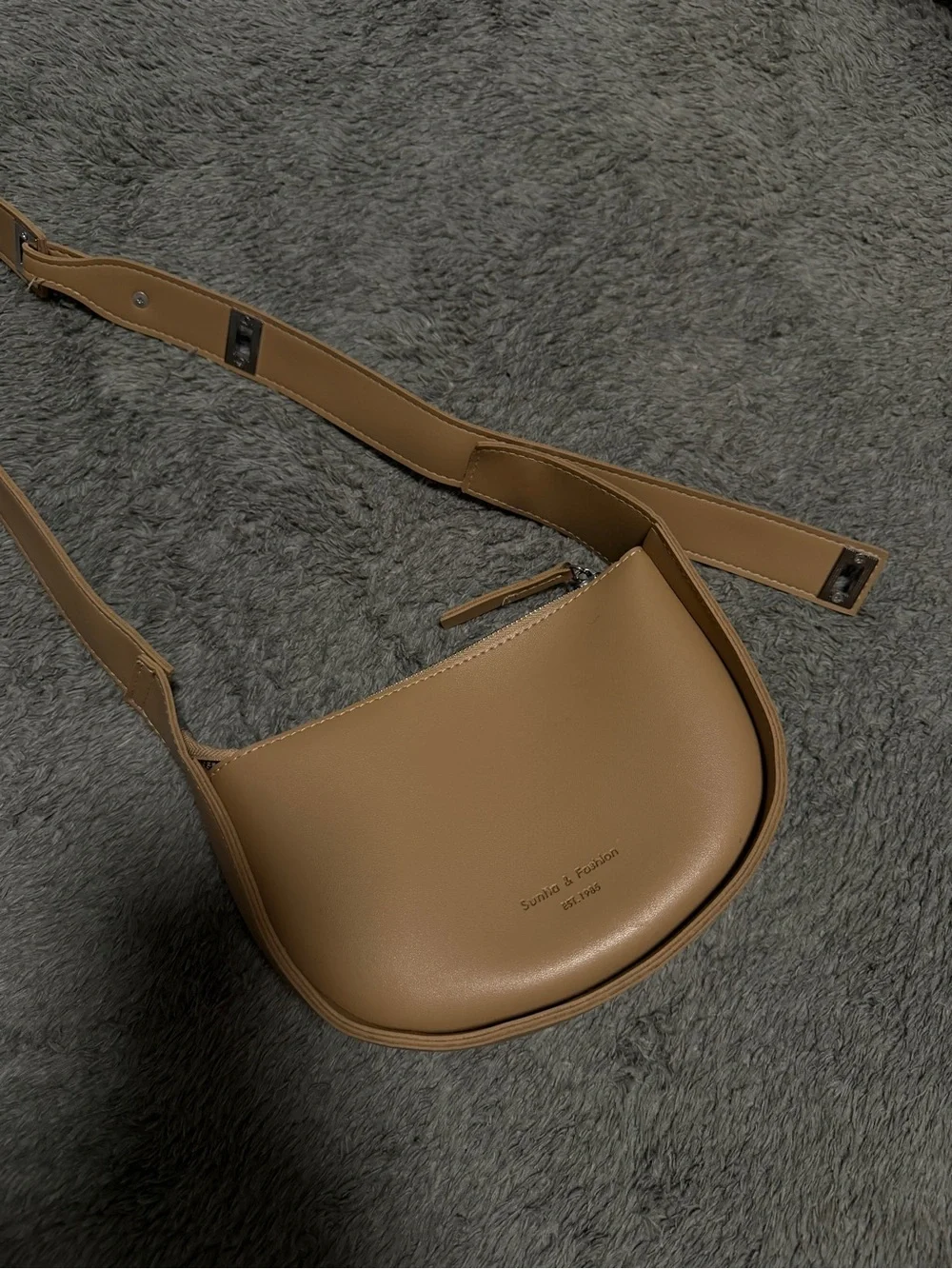 Tan Crossbody Saddle Bag